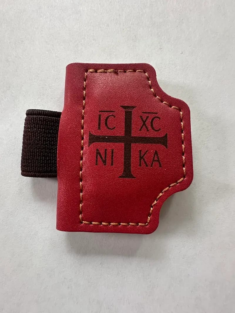 Orthodox Magnetic Leather Bookmark – ICXC NIKA Christogram - image 1